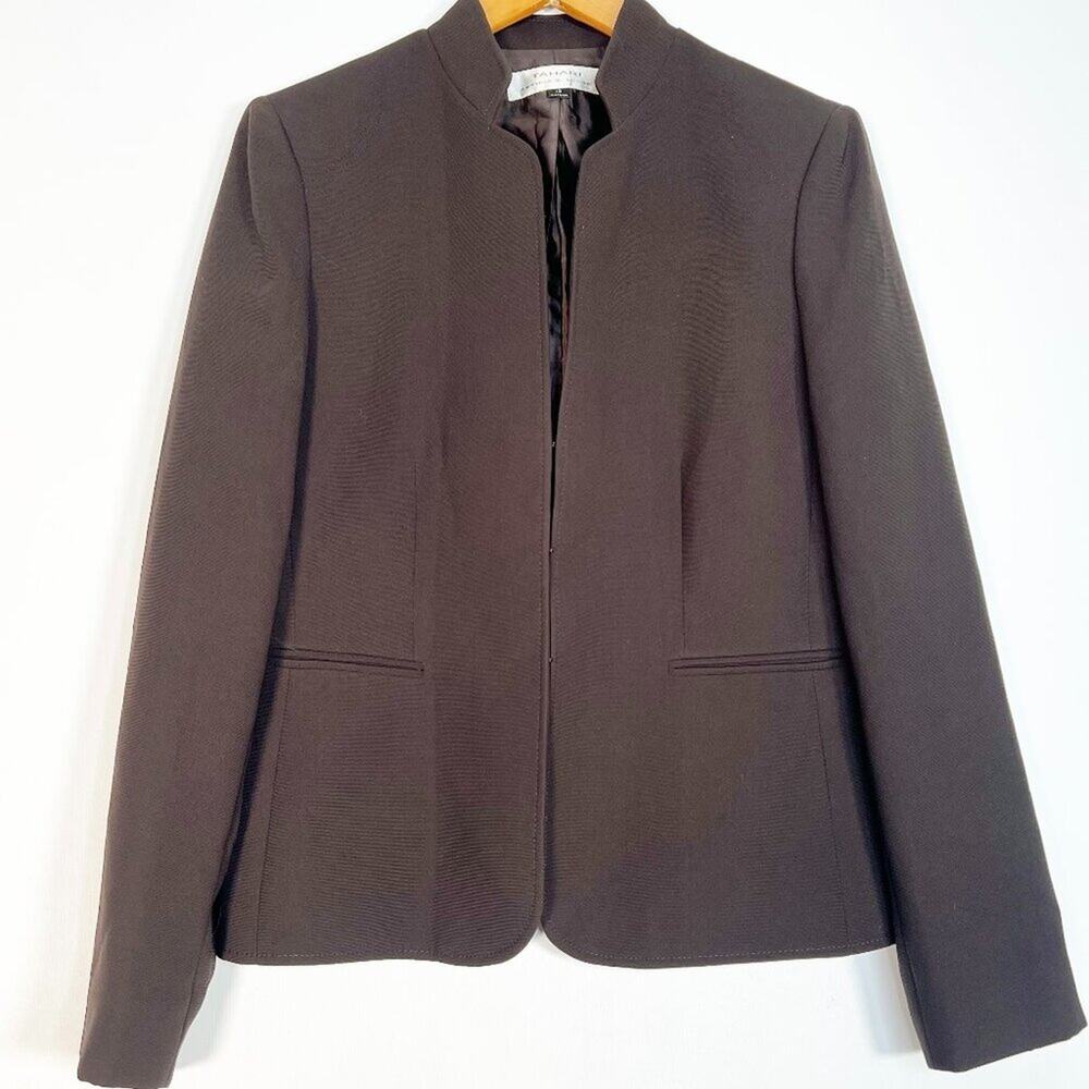 Tahari Arthur S Levine Vintage Brown Blazer Suit Jacket Womens 10